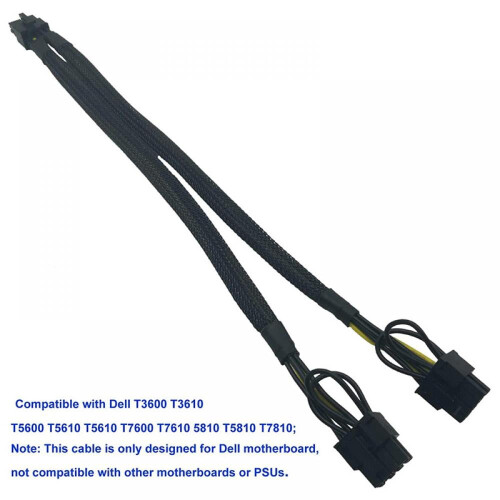 Καλώδιο PCI-E 8 ακίδων σε 2PCIe 8 ακίδων (6+2), Συμβατό με κάρτες γραφικών GPU, Προσαρμογέας 2