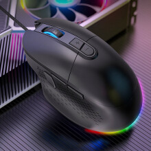 Toma E-Sports bedrade gamingmuis, USB-gamingmuis met ultralage latentie voor computer en laptop - compatibel met Windows, Office en games
