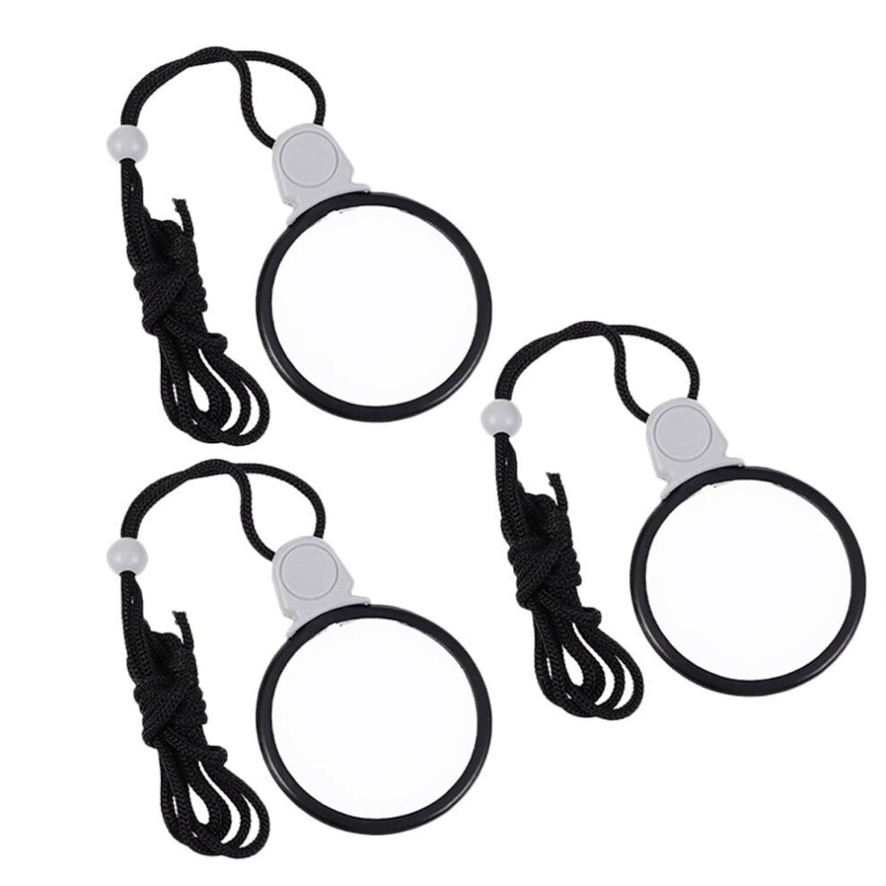 3Pcs Hanging Magnifying Glasses Convenient Explore Magnifiers Household Lanyard Magnifiers