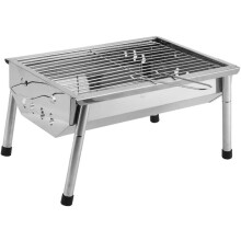 Portable Charcoal Grill Stainless Steel Folding BBQ Smoker for Outdoor Camping Cooking