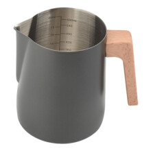 600ml Stainless Steel Milk Frothing Pitcher with Measurement Markings and HeatProof Handle for Latte Art
