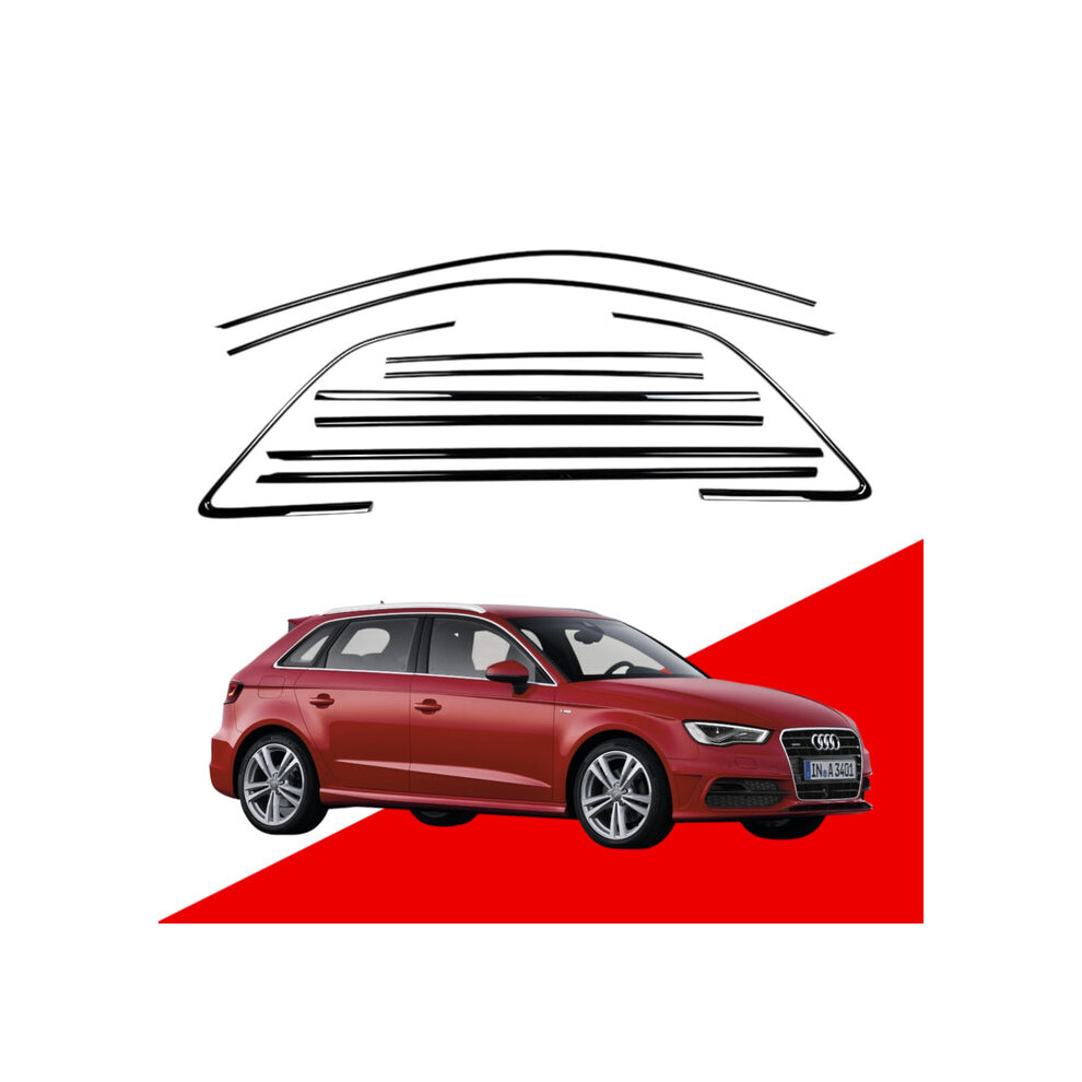 Audi A3 8V Sportback Window Trims 2013-2020 Black 5065009123865