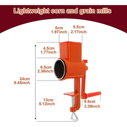 Manual Grain Mill Hand Crank Grain Grinder with Adjustable Settings Rustproof Aluminum for Home Use 1