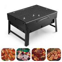 Portable Charcoal Grill, Folding Lightweight BBQ Grill for Outdoor Camping Picnic Beach, 17x11.6x9 Inch