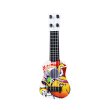 Guitarra infantil, brinquedo musical para crianças com cordas de nylon macias, mini instrumento para jovens iniciantes, design simples de alta