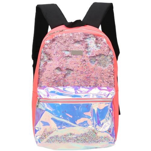 Σακίδιο πλάτης Flip Glitter Sequin για κορίτσια, τρισδιάστατο σχέδιο ολογραφικών