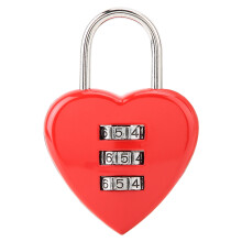 Waterproof Padlock with Heart Design 3 Digit Lock, Easy to Operate Combination Padlock for Diaries Lockers Luggage, Resettable Code Keyless Mini Lock