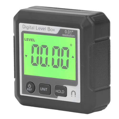 Conversion entre degrés, écran LCD rétroéclairé, rapporteur d'angle numérique, mesure d'angle précise, base magnétique, compact et portable, 1