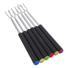 6Pcs Adjustable Telescopic Stainless Steel Fondue Forks for Cheese Chocolate Meat BBQ Camping