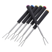6Pcs Adjustable Stainless Steel Fondue Forks and Telescopic Roasting Sticks for Camping BBQ