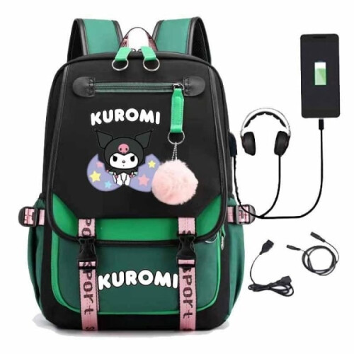 Sac à dos Kuromi pour enfants, 1 pièce, vert 2