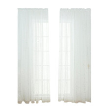 Hemoton Sheer Curtains Grommets, Romantic Silver Star Foil Window Treatment, 100*270CM Panel for Girl/Kids Room (White)