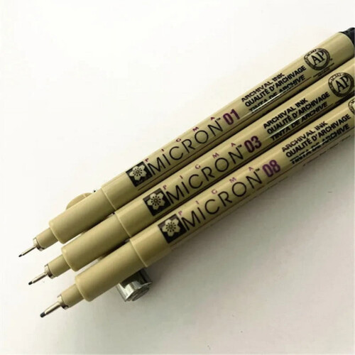Στυλό Pigma με χρωστικές, 1 τεμάχιο, μαρκαδόρος Micron, 0,05 0,1 0,2 0,3 0,4 0,5 0,8, μαύρο, λεπτό