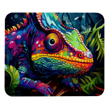 Chameleon kleurrijke vierkante muismat, stoffen computermuismat met rubberen onderkant, 8,3 x 9,8 inch / 21 x 25 cm