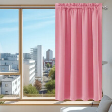 Kladzum Blackout Curtains for Bedroom & Living Room, Thermal Insulated, Energy Saving, Scandinavian Solid Color Silk (Pink, 42"x84" Each Panel)
