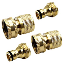 2er-Set Schnellkupplungen aus Messing für Gartenschläuche, 3/4"-Gewinde, Innen- und Außengewinde, US-Typ