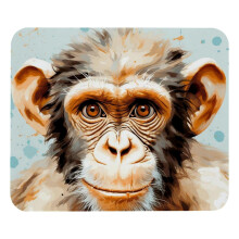 Vierkante muismat (8,3 x 9,8 inch), Happy Monkey muismat voor laptop en gaming, gestikte rand, antislip rubberen onderkant, bureauaccessoire voor