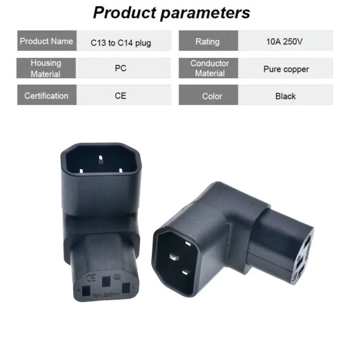 Para TV LCD de parede com conector IEC320C14 a C13, à direita.