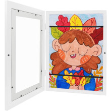 TRIANU Kids Art Frame Kids Artwork Frames, Front Opening Picture Display Frames Holds 50, Horizontal and Vertical Formats Art-Work, White