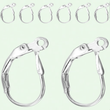 Crochets d'oreilles à levier en argent sterling 925, lot de 8, hypoallergéniques, pour la création de bijoux