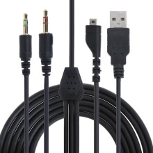 Câble répartiteur audio de remplacement RGB USB 3,5 mm pour microphone compatible avec les casques de jeu filaires et sans fil SteelSeries Arctis
