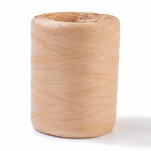 1 Ρολό Φυσικό Σπάγκος από Χαρτί Raffia για Χειροτεχνία, Μπουκέτα, Διακόσμηση, Ξύλο,