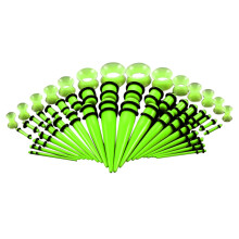 50 pezzi di dilatatori per orecchie di varie misure, tunnel acrilici conici, gioielli 14G-00G, set di dilatatori per orecchie da 1,6 mm a 10 mm,