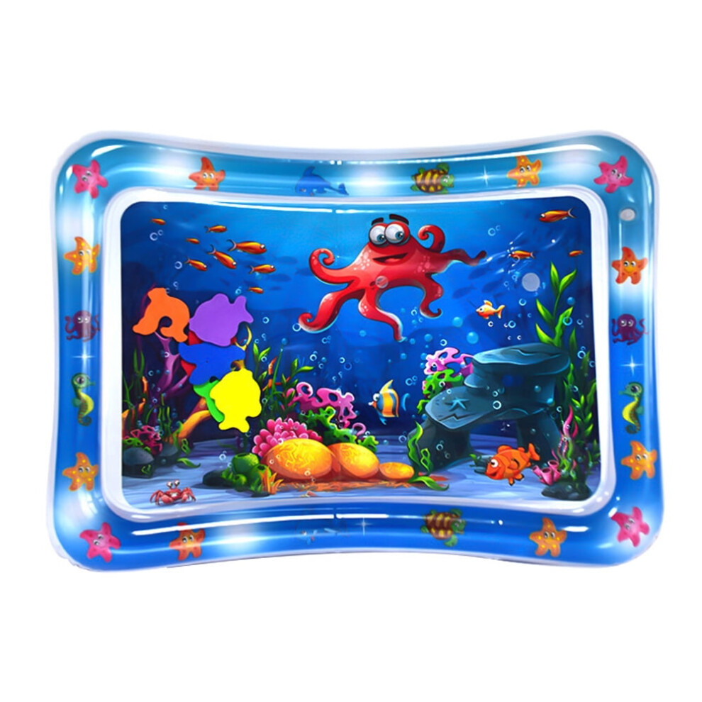 Gecheer Tummy Time Water Mat for Boys Girls PVC Inflatable Water Play Mat for Infants Toddlers Fun Play Activity Center
