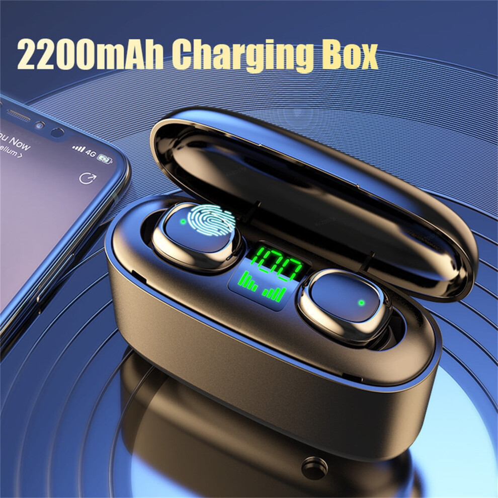 Bluetooth Headset Intelligent 5.0 Stereo Surround Sound Mini Headset With Digital Display Charging Compartment 9395123968674