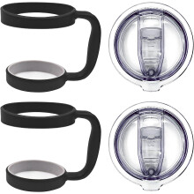 Set di coperchi e manici in acciaio inox da 30 oz (confezione da 4), compatibili con YETI, a prova di perdite, antiscivolo, per tazze da viaggio da