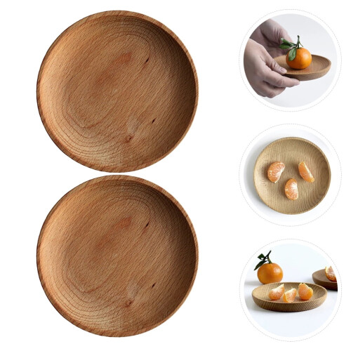 Platos redondos de madera Eease2 para comida y ensalada 1