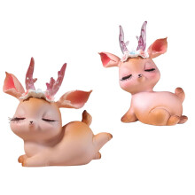 2 Pcs Deer Ornament Models Vintage Decor Cake Decoration Christmas Deer Figurine Animal Table Figurines Car Ornament