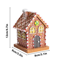 Casetta di pan di zenzero natalizia, decorazione per la casa, piccola casetta, decorazioni natalizie, ornamenti in resina