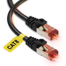 Ethernetový kábel Cat8 3 stopy (2 kusy) - Vysokorýchlostný internetový WiFi kábel Cat8 40 Gbps 2000 MHz - konektor RJ45 so zlatým konektorom