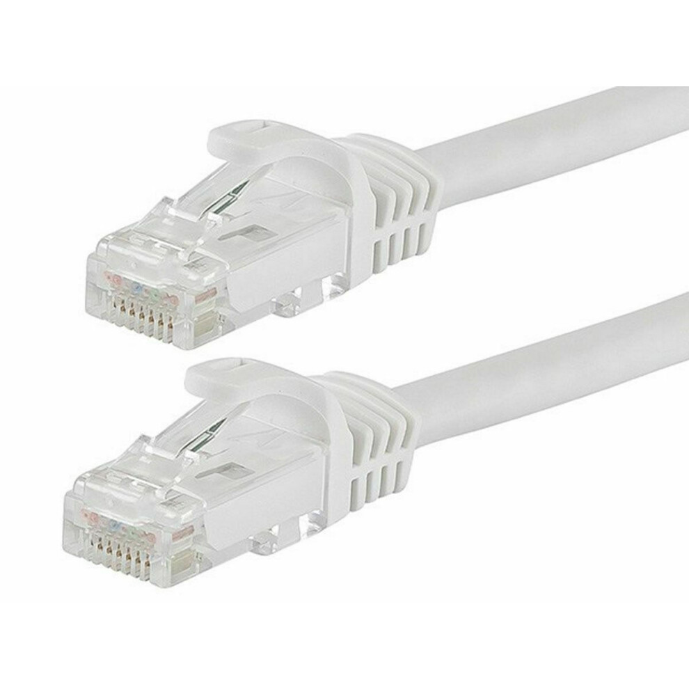 Cat6 10Ft Patch Cord Cable 500Mhz Ethernet Internet Network Lan Rj45 Utp White 9395123090672