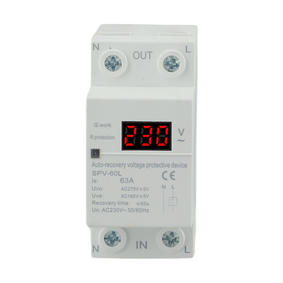 Mosiee Svp-60L Household Ac230v 63A Auto-Recovery Over Under Voltage Protective Device 9395123090603