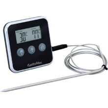 Haushaltsthermometer/Ofenthermometer mit Timer, digital, Gastromax Schwarz