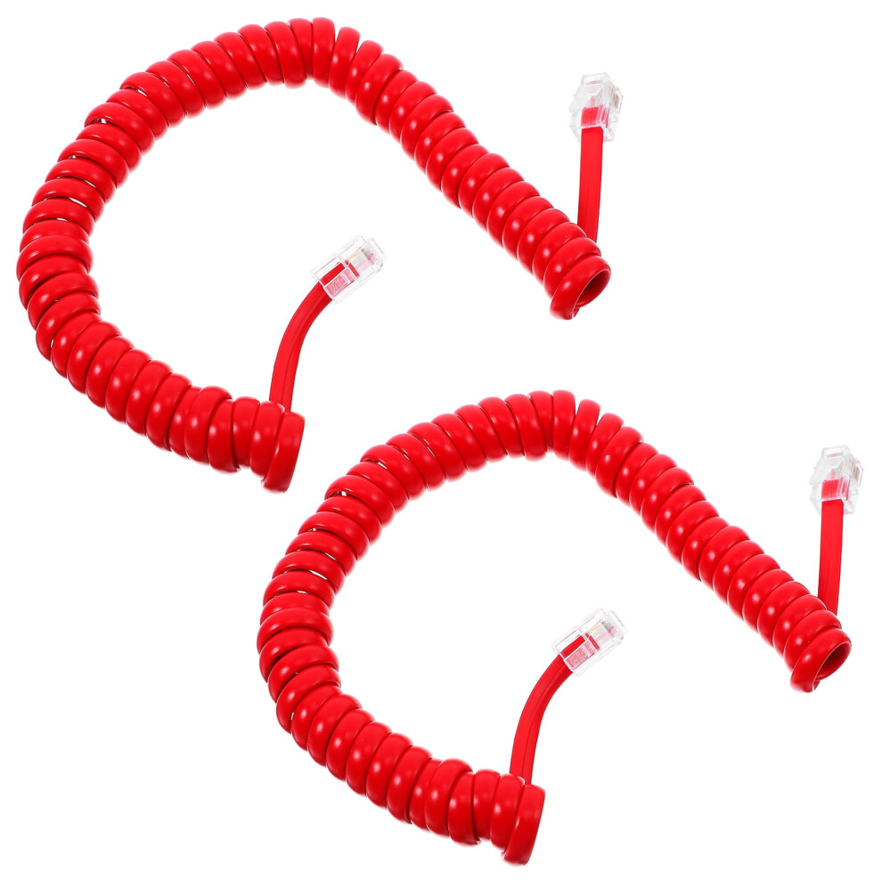 Itselfer 2Pcs Coiled Phone Cords Landlines Phone Cord Telephone Cable Receiver Cord 9395123090931