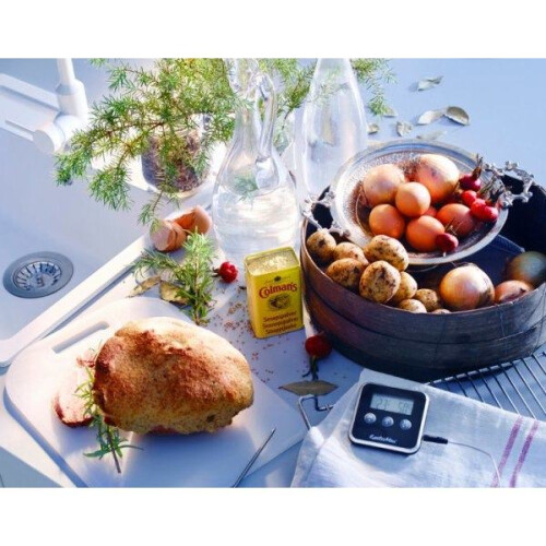 Haushaltsthermometer/Ofenthermometer mit Timer, digital, Gastromax Schwarz 2