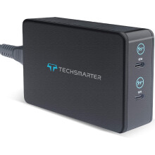 2-porttinen kaksois-USB-C PD65W ja 18W pöytäseinälaturi. Yhteensopiva MacBookin, iPadin ja iPhone 13:n, 12:n, 11:n ja X:n kanssa.