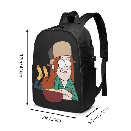 Mochila para laptop Gravity Falls Travel, resistente à água e antifurto, com porta USB, 17 polegadas, compatível com Macbook, mochila executiva 1