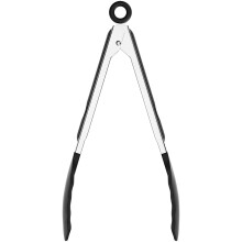vankin Küchenzange (30 cm) mit antihaftbeschichteten Silikonspitzen, hitzebeständig bis 250 C, spülmaschinenfest, mit praktischem