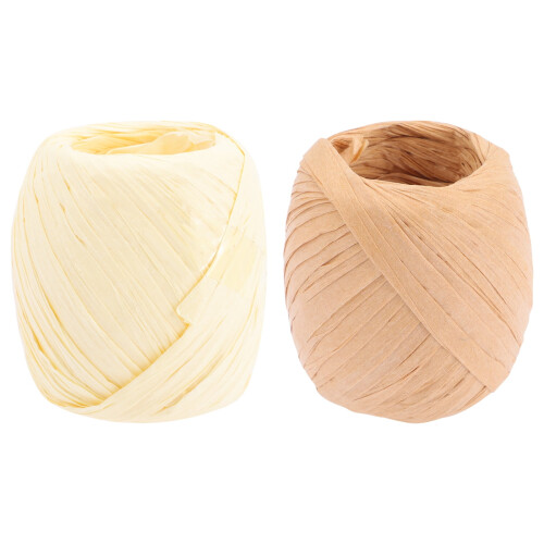 2 ρολά χρωματιστό χάρτινο κορδόνι raffia για περιτύλιγμα κουτιού δώρου DIY αμπαζούρ 1