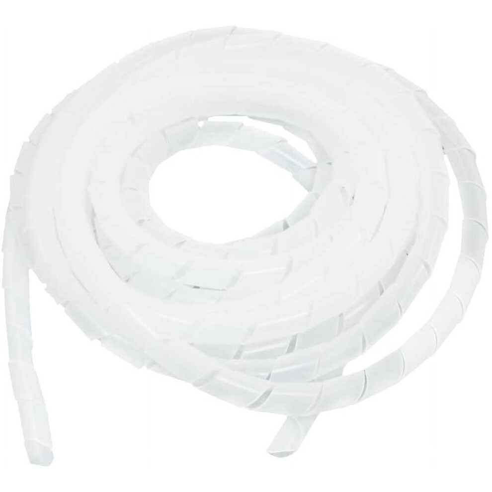 Copapa 12M 39 Ft Pe Clear White Polyethylene Spiral Wire Wrap Tube Pc Manage Cable 12Mm 0.47'' For Computer Cable, Car 9395123089959