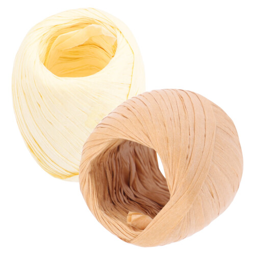 2 ρολά χρωματιστό χάρτινο κορδόνι raffia για περιτύλιγμα κουτιού δώρου DIY αμπαζούρ 2