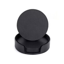 6-pack - Leather coasters - Glass coasters