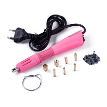 1 Stück Hotfix-Strassapplikator-Werkzeug Typ C (europäischer Stecker) mit zufälliger Farbe SS16Strassstein Hot Pink 18,5 x 4 x 2,3 cm