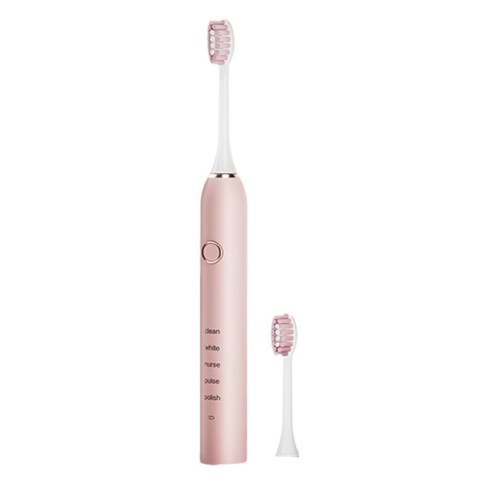Yonrjhukm USB Charging Electric Toothbrush, Electric Toothbrush with 2 Brush Heads, Smart 5 ModesTimer Electric Toothbrush IPX7