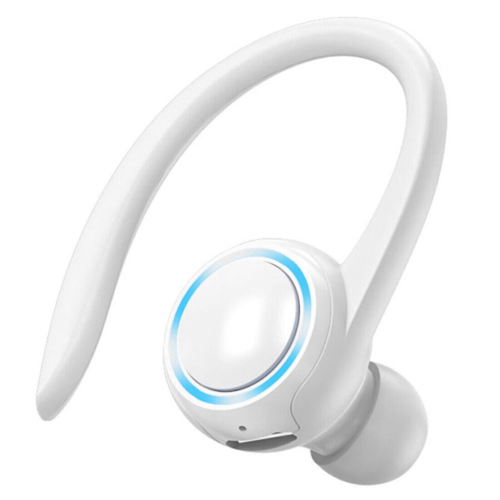 Cterwk Wireless Bluetooth Headset Earbud Mini Single Earphone Stereo Headphone Ear Hook, White 9395123189574