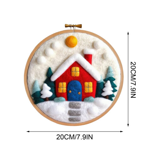Christmas Needle Beginner Painting with Embroidery Frame Wool Needle 2